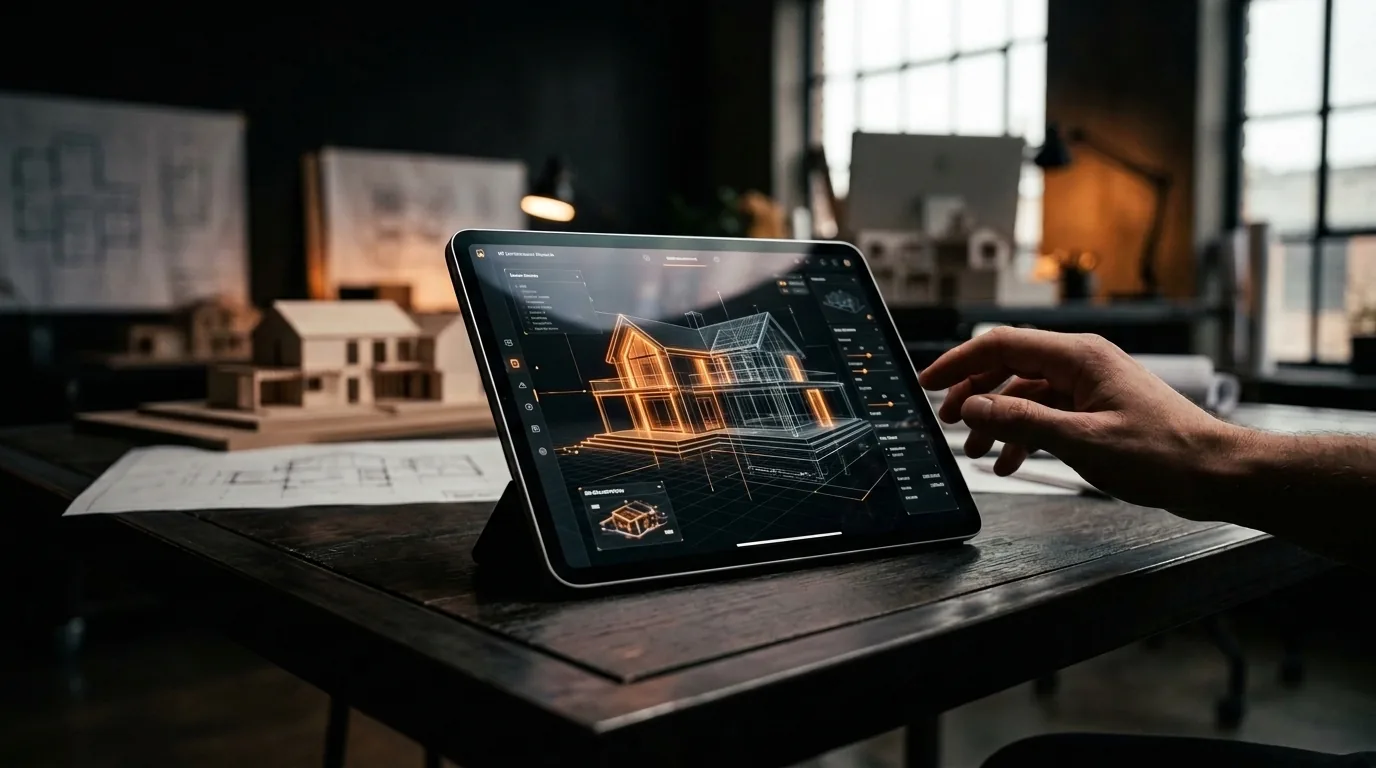 Sélection du modèle 3D sur tablette iPad