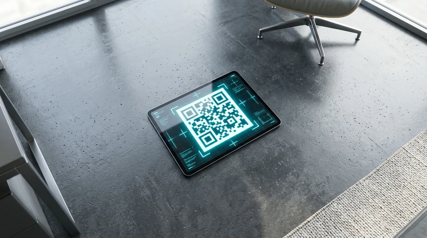 QR Code d'ancrage spatial posé au sol